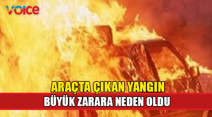 Seyir halindeki araç alev aldı