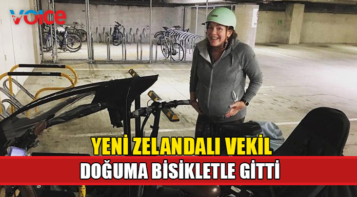 Doğuma bisikletle gitti