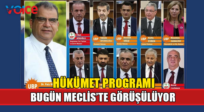 UBP-DP Koalisyon Hükümeti’nin programı bugün Meclis’te görüşülüyor