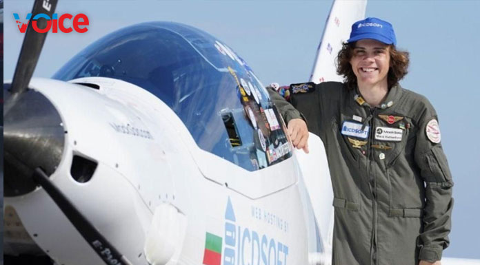Mack Rutherford becomes youngest pilot to fly around the globe