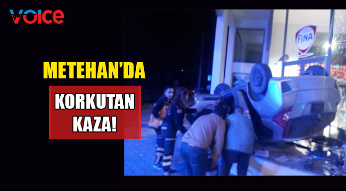 Araç defalarca çarparak tavanı üzerinde durabildi
