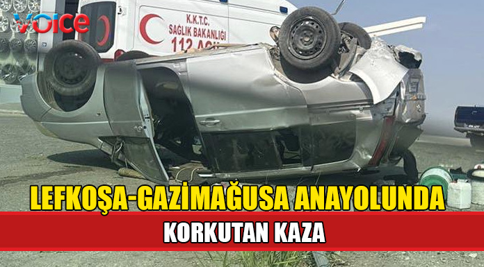 Yoldan çıkan araç takla attı!