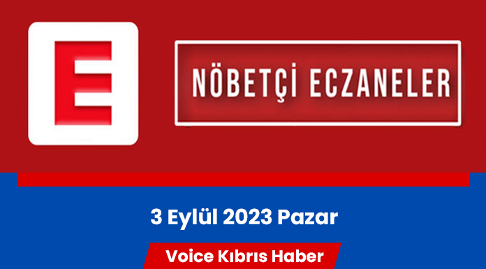 Nöbetçi eczaneler (3 Eylül 2023)