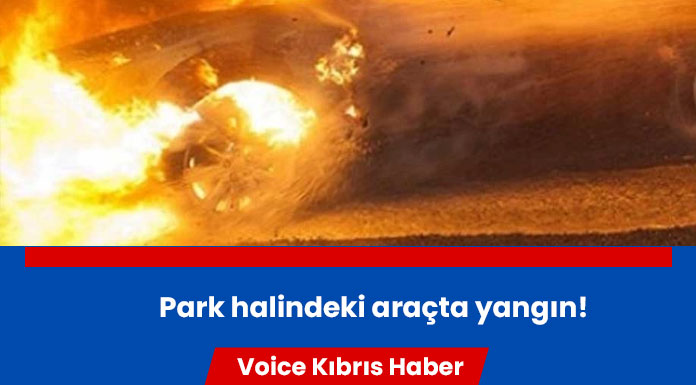 Park halindeki van araçta yangın çıktı