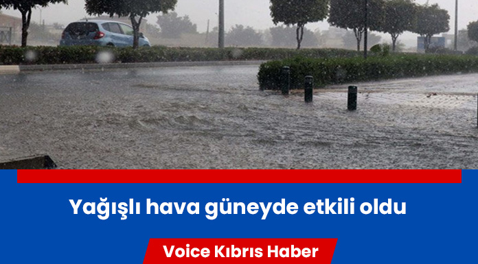 Yağışlı hava Lefkoşa’nın güneyini vurdu