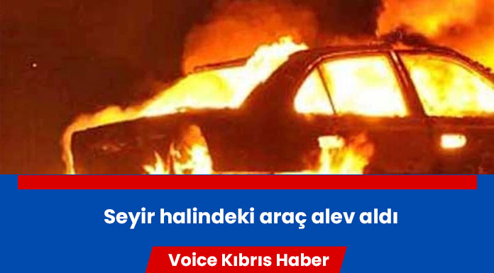 Gazimağusa-Lefkoşa Anayolu'nda araç yangını!