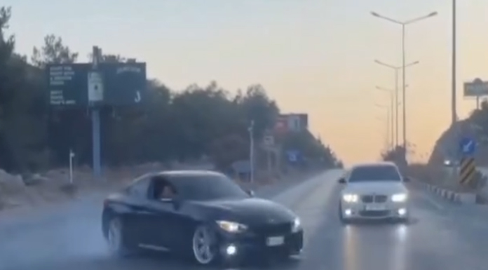 Anayolda drift yapan 2 sürücüye ceza!